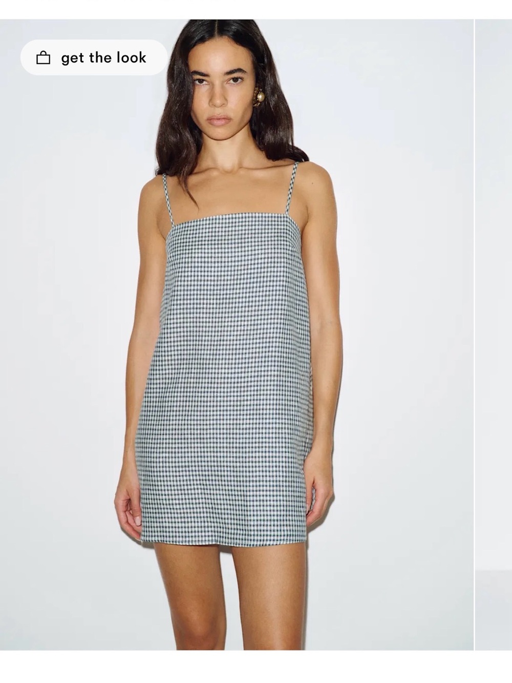 Like new - Reformation Black & White Gingham Slip Mini Dress